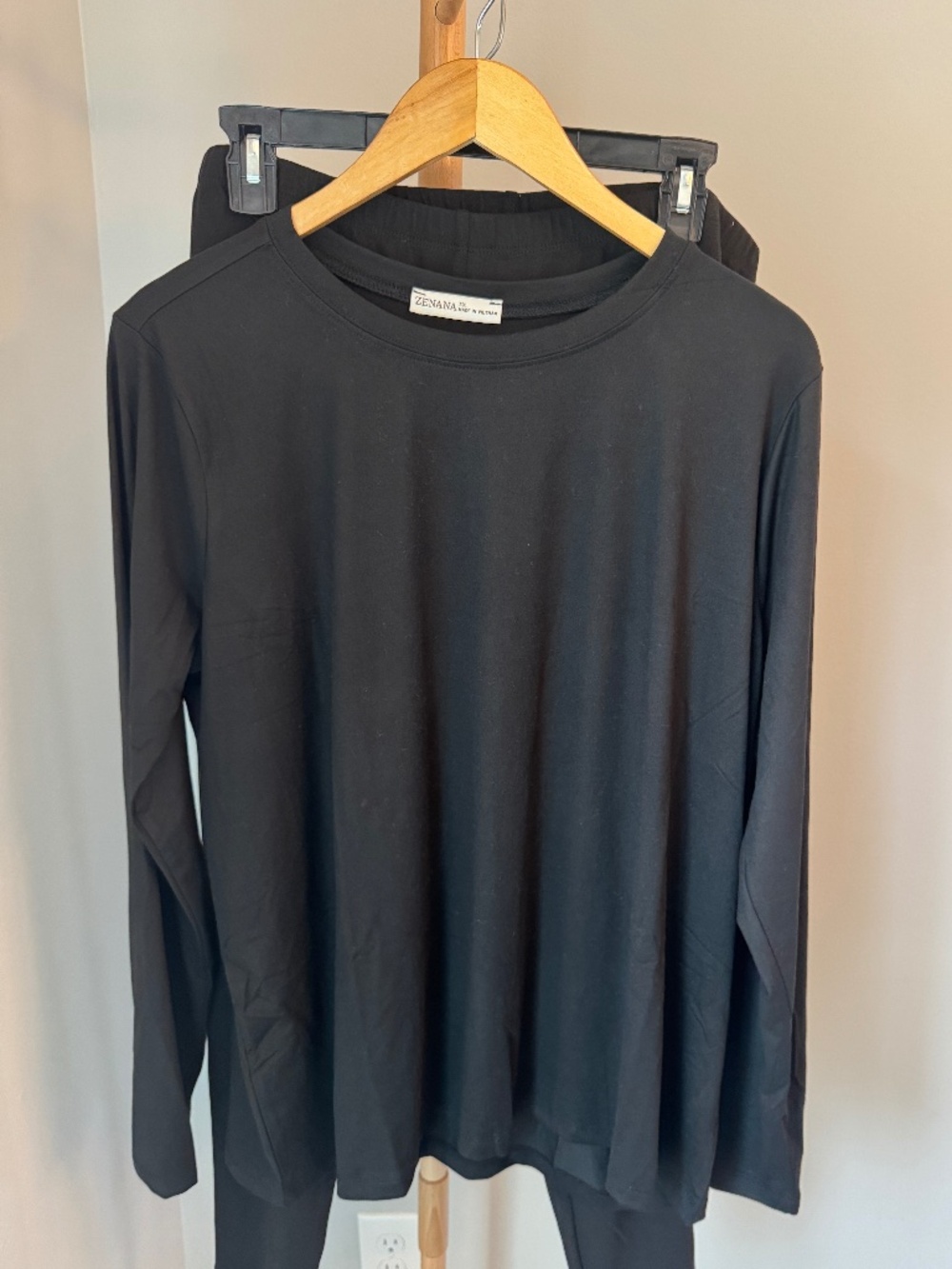 Zenana 2 piece Black long sleeve &  leggings Set 3x